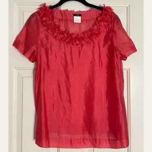J Crew Pirk Pink Slik Blouse